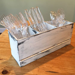 Rustic utensil caddy utensil caddy, rustic wood utensil caddy, outdoor entertainment, forks, knives, spoons, container, rustic decor
